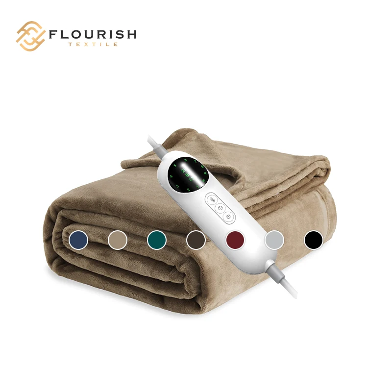 Оптовая продажа, электрическое двухстороннее одеяло из кораллового флиса, одеяло с электрическим подогревом, можно стирать в стиральной машине
