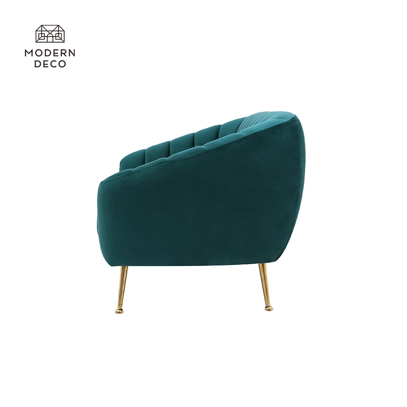velvet modern curved sofa living room