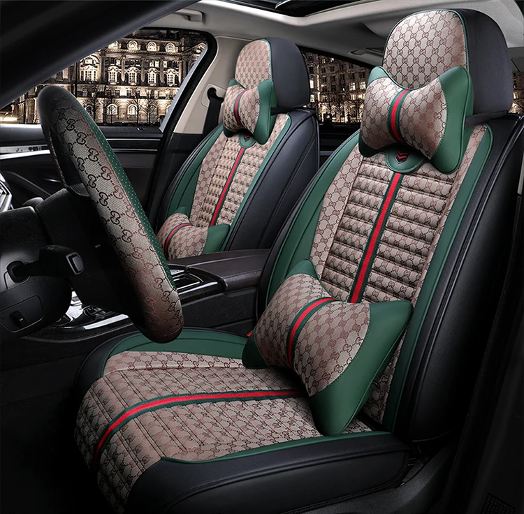 Fashion 2022New Design Luxury Leather Car Seat Covers Fit For Universal Car Seats Cushion
