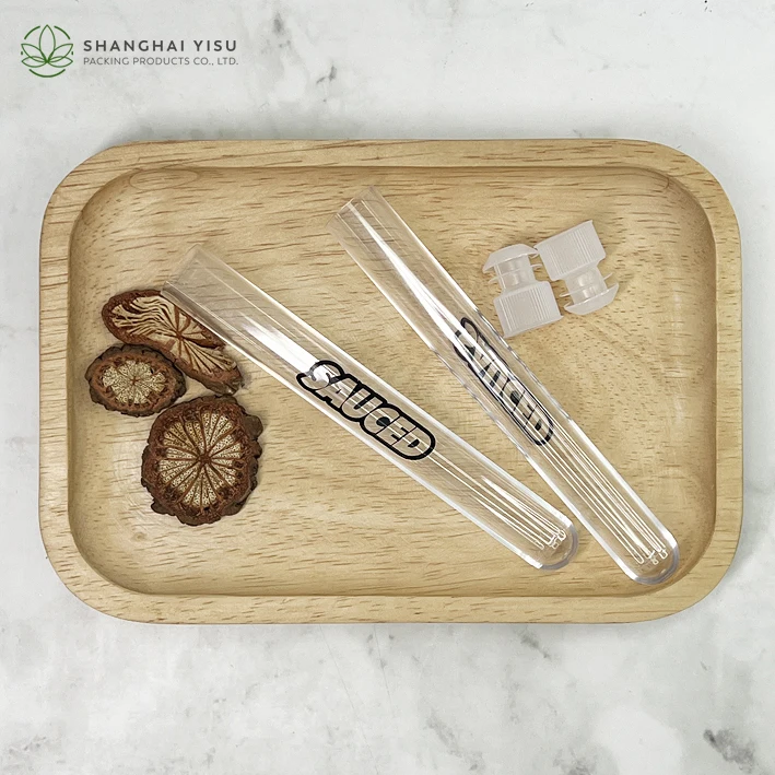 Wholesale packaging clear plastic Cork test tube with wood rack