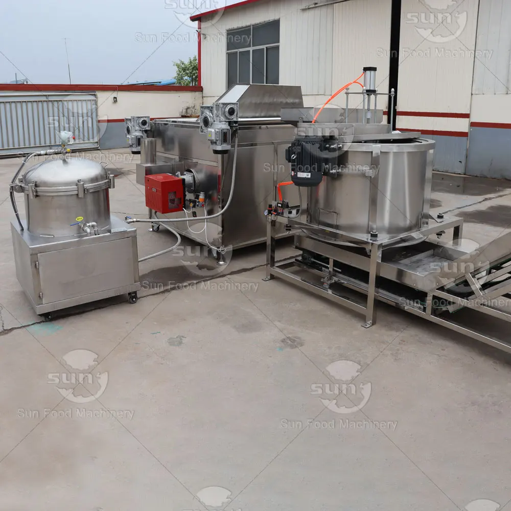 Small capacity broad bean fryer machine nuts frying line peanut fried machine