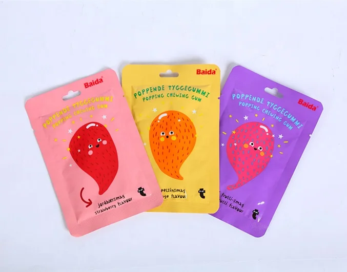 High Quality 15g  OEM Flavor New Candy Bubble Gum mix with Popping Candy