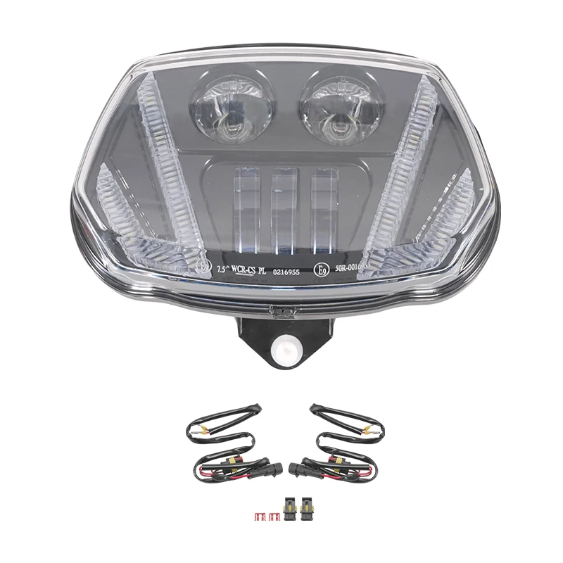 YongJin New Black motorcycle headlight  with DRL and turn signal light for Vespa Sprint 150 accessories