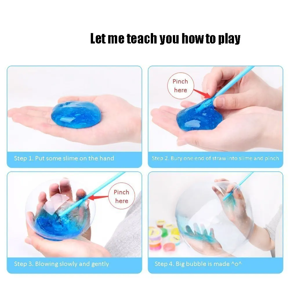 Crystal Soda Slime Putty Cute cans of clay colors mud DIY transparent jelly Soft Magic Clay blowing bubbles Slime Toy