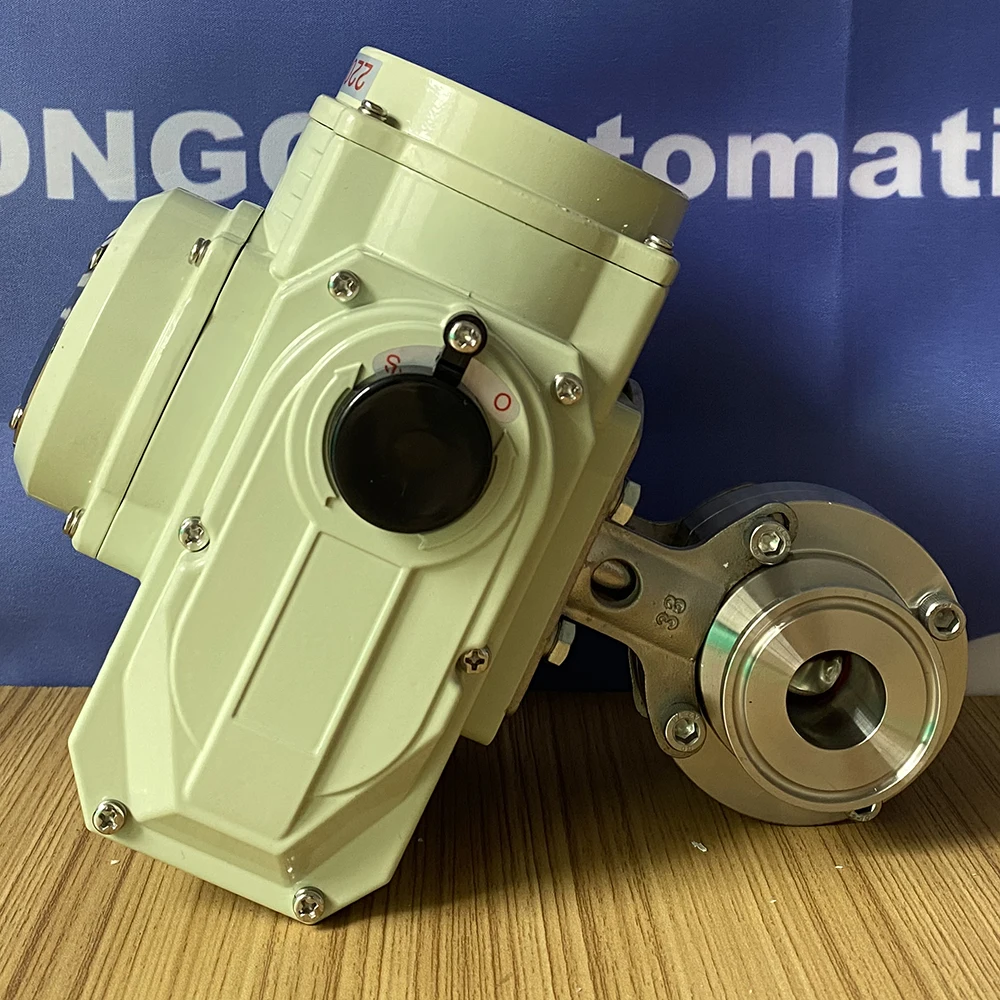  SONGO DN25 24V DC пищевой класс нержавеющая сталь 316L три зажима санитарный клапан-бабочка с электрическим