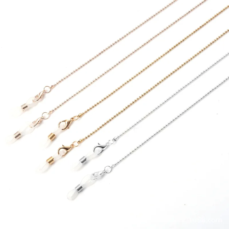 Модные солнцезащитные очки с противоскользящей цепью бусинами Маскировочный шейный ремешок металлическая цепочка для