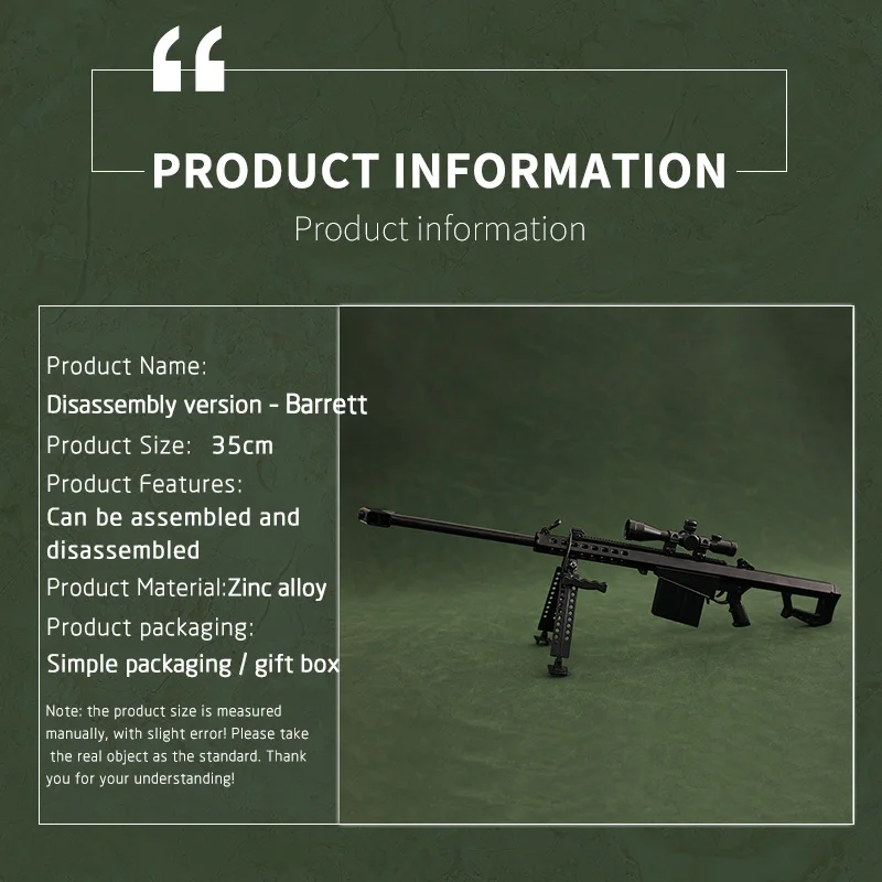 Wholesale Zinc Alloy 1:4 Scale Die Cast Metal Model Toy Gun 28CM Mini Beretta For Kids