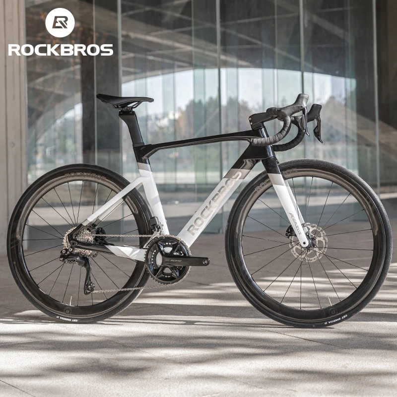 ROCKBROS Custom T700 Carbon Fiber Road Bicycle 24 Speed Racing Bicycle CE Carbon Fibre Road Bike with hydraulic disc brake