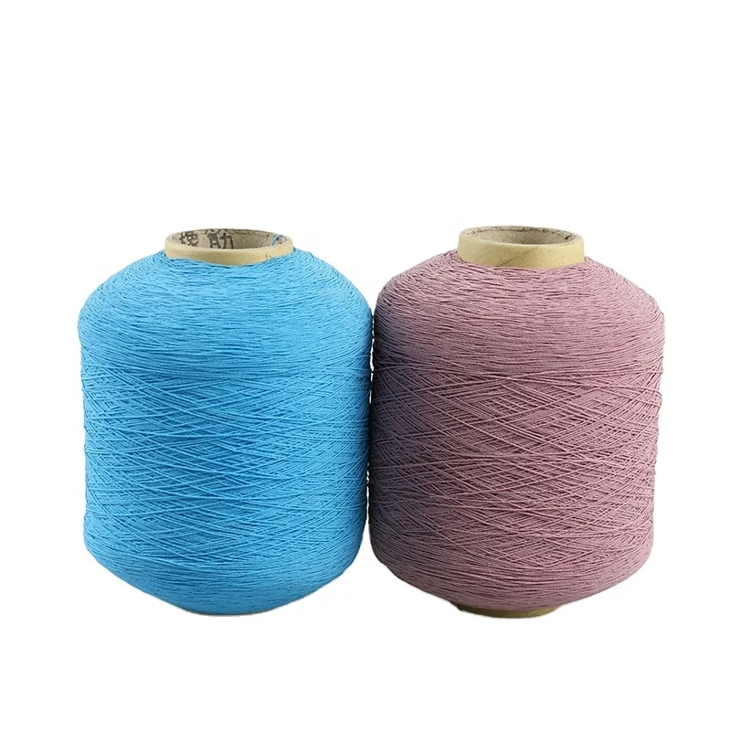 yarn manufacturer supplier raw white or black or dyed latex elastic covered rubber thread yarn 90# 150D