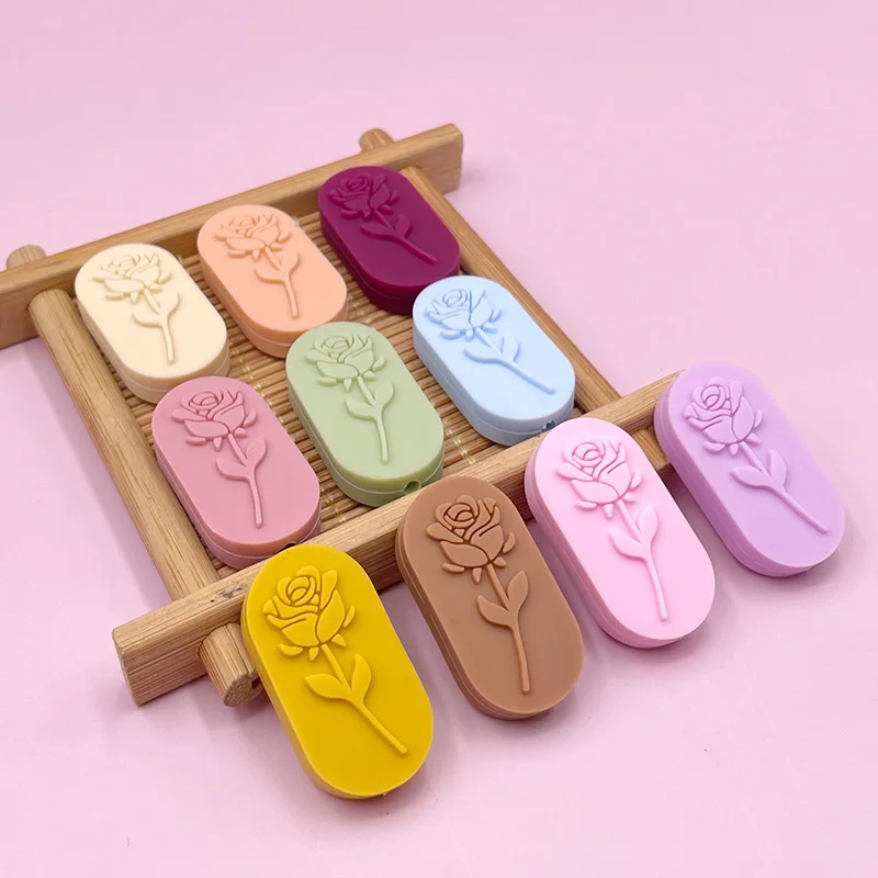 Factory Supplier wholesale silicone beads silicone teething beads Rose silicone Bead