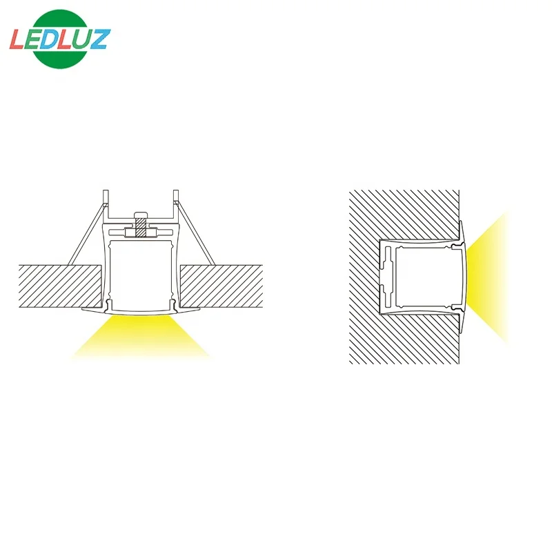 
recessed aluminum LED profile for ceiling or wall 