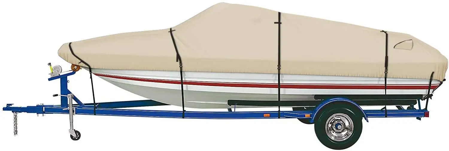 
OEM/ODM universal type aluminum alloy sport yacht rubber fishing UV protection 600D Oxford fabric trailer boat cover 