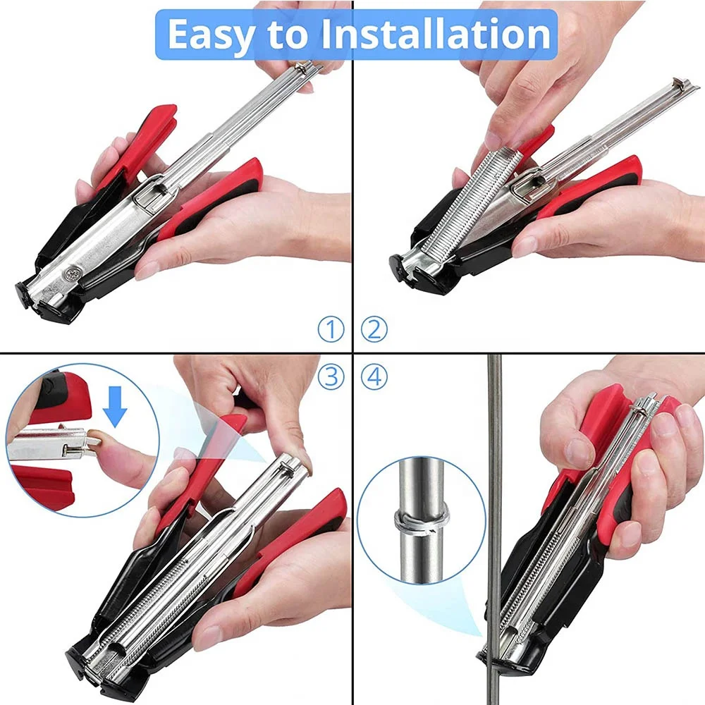 Hog Ring Pliers Automatic Fencing Pliers with 2500pcs Hog Rings Fence Clips C Type Nails Fencing Kit