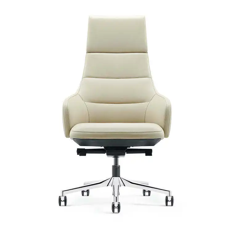 Custom Swivel Ergonomic Adjusted Lift White Pu Leather Executive Office Chair