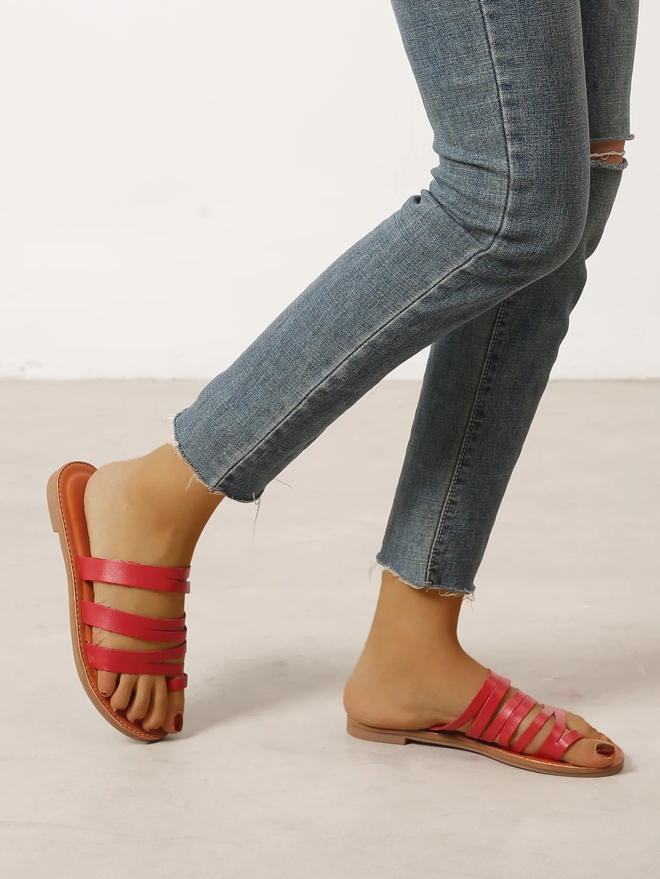 PDEP hot sale simple design basic summer women flat slippers outdoor casual ladies comfortable flat sandals