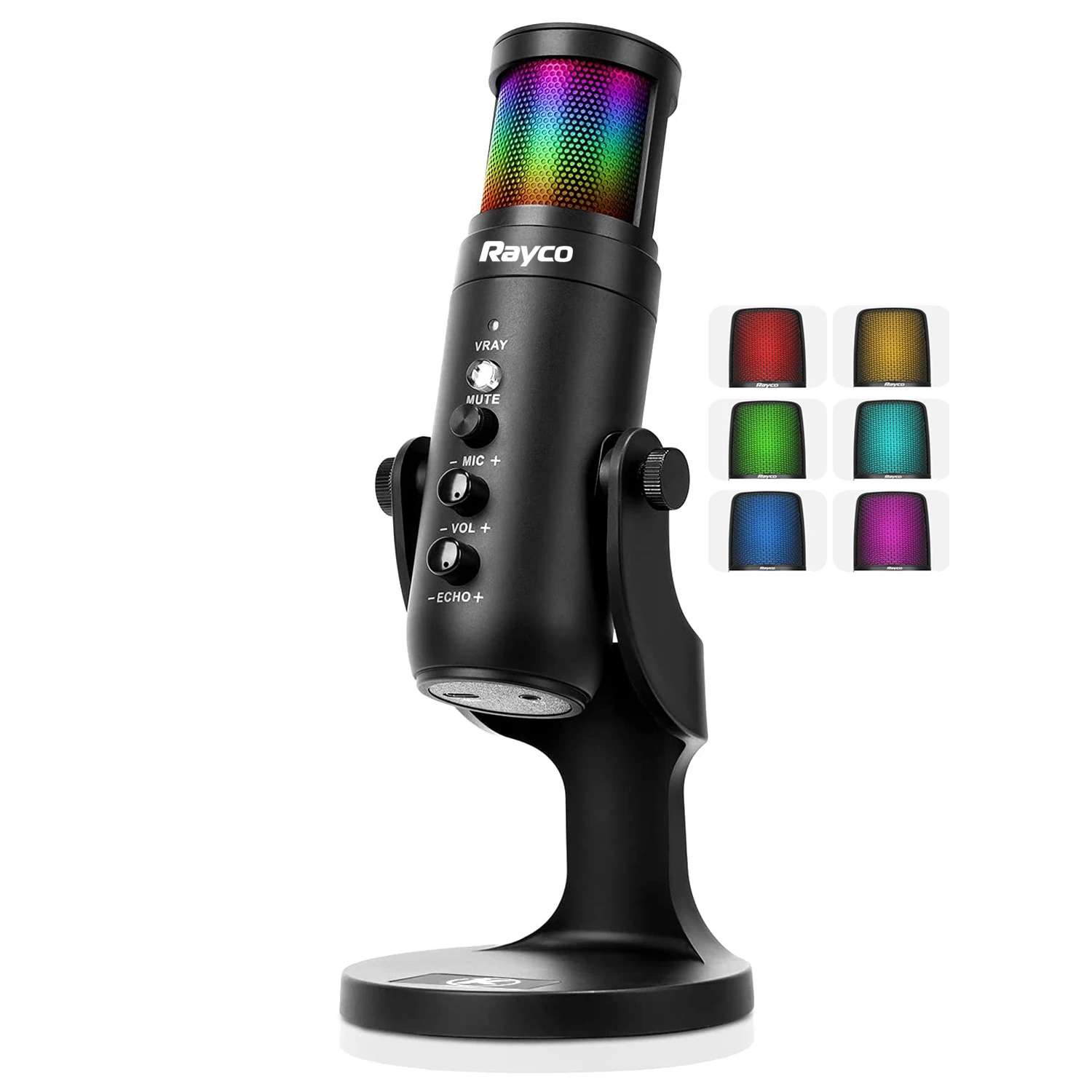 Профессиональный USB RGB игровой микрофон для студийной съемки вокала и трансляций