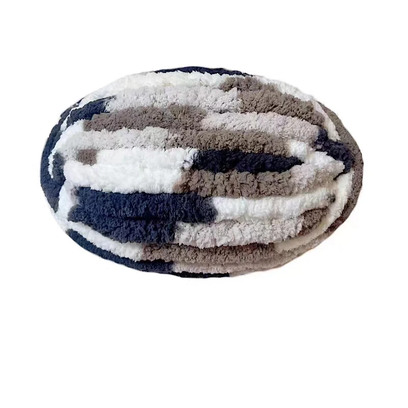 2cm 27m High quality multi color hand knitting 100%polyester chenille hand woven chunky yarn for blanket