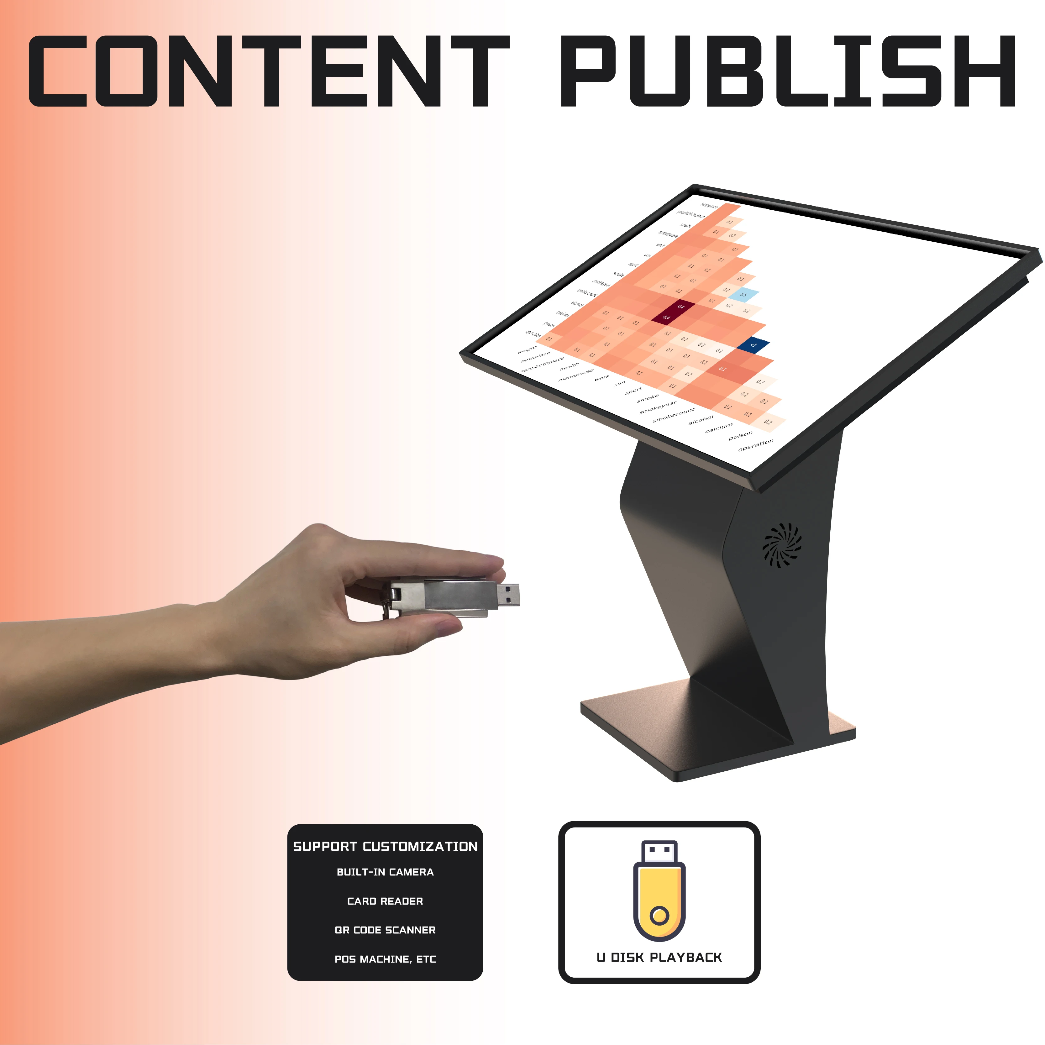 2024 New Interactive Floor Standing Totem Touch Screen 55 Inch Shopping Mall Indoor Interactive Kiosk 450nits Information Kiosk