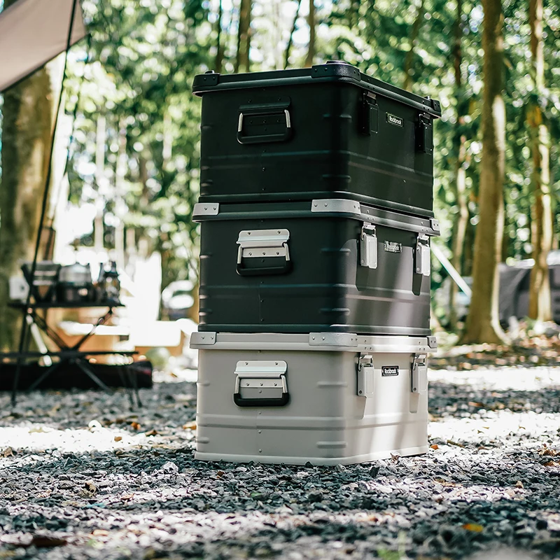 30L ROCKBROOK Wholesale Price Green Waterproof Folding Outdoor Strong Camping Large Aluminum Alloy Storage Box For Truck