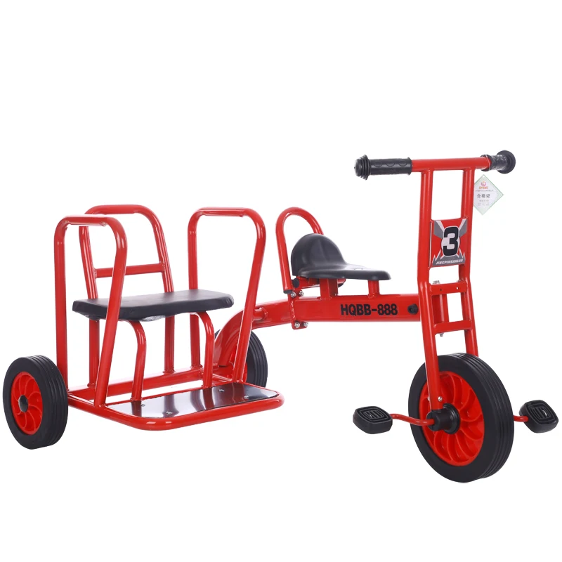 New High Carbon Steel Tricycle for Preschoolers and Kindergarten 1-3-8 Years Old 2-Persons Outdoor Bike