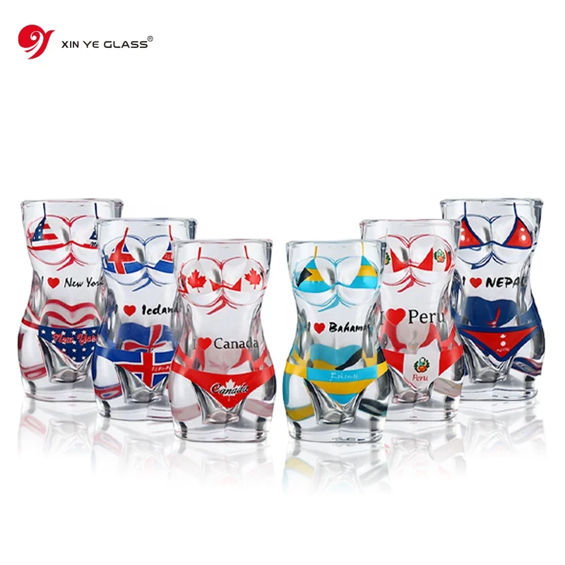 26ml Woman Body Shape Wine Glass Sexy Lady Men Durable Whiskey Glasses Wine Shot Glass Big Chest Beer Cup