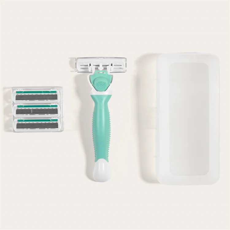 Wholesale Safety Ladies Beauty Tools Plastic Razor Body Hair Removal Shaving for Women with Three Replaceable Heads