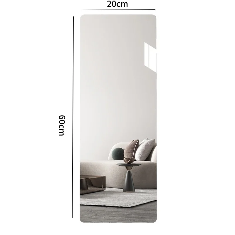 Modern 60x20cm Rectangle Acrylic Mirror Sheet Self-Adhesive Wall Mirror Bathroom Bedroom Decoration Art Deco Featuring Oval
