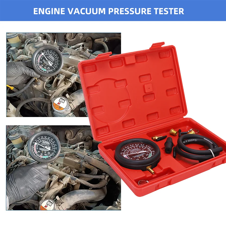 Engine Vacuum Pressure Tester  Fuel Pump Vacuum Tester Carburetor Valve Pressure Tester Gauge Kit Car Truck