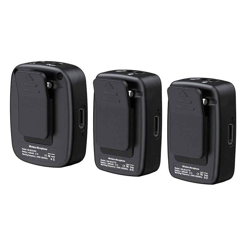 Mamen 1 to 2 Mini 2.4g Wireless Lavalier Microphone System Omnidirectional Mic Speaker With LCD Display For Vlog TikTok Podcast