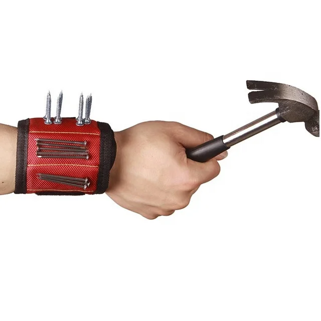 Strong Magnetic Wristband with Breathable Material for Holding Tools Embedded with Super Powerful Magnets