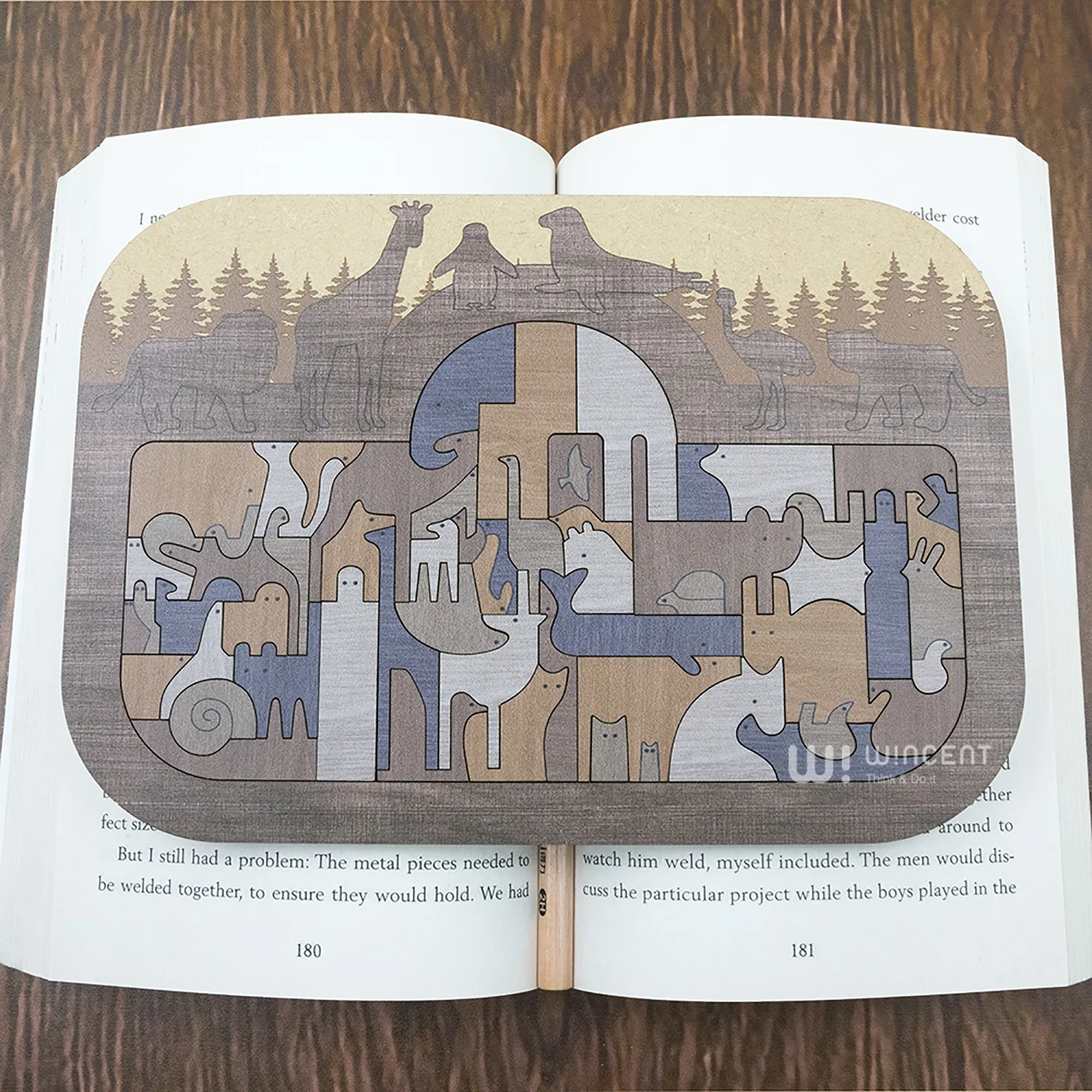 Irregular Shape Puzzle Animal Jigsaw Puzzles Mini Brain Teasers Wooden Challengable Mini Wood for Adults Envelope Wooden Toys