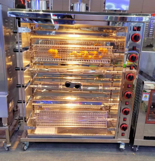 Chuangyu 6 rods grilleur poulet gaz chicken cooker machine gas rotisserie oven