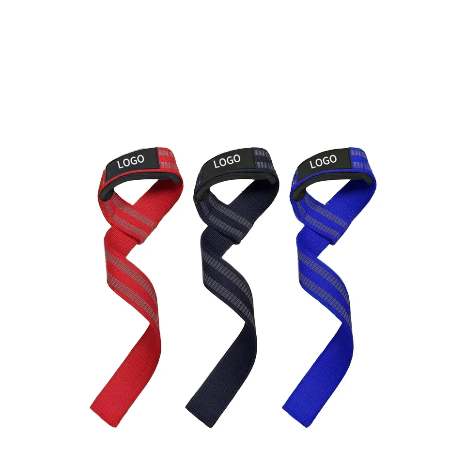 Hot Sale Unisex Custom Logo Gym Fitness Non-Slip Weightlifting Strap Wrist Straps for Strength Training and BodyBuilding