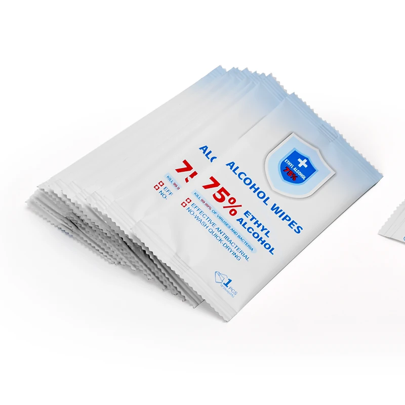 
OPULA Single sachet alcohol wipes disinfectant wipe with alcohol individually packed 