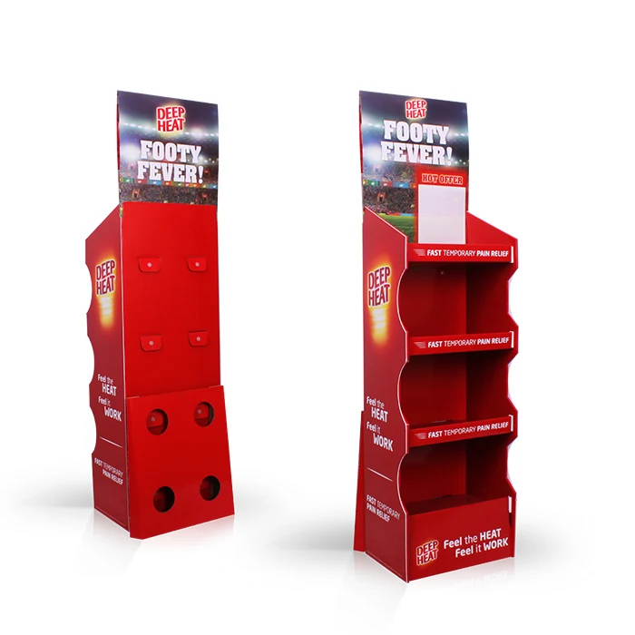 Manufacturer Floor Type Advertising High Duty Cardboard Display Racks CMYK Printed Paper Display Carton Stand Shelf