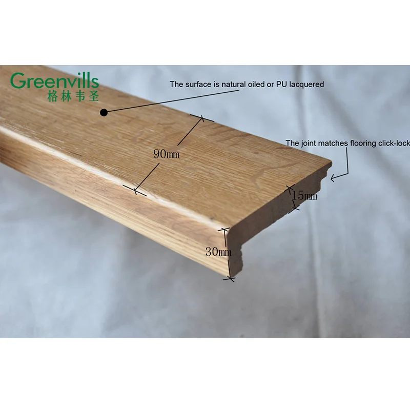 Top sale products stair nosing trim and solid oak real wood bullnose stair nosing