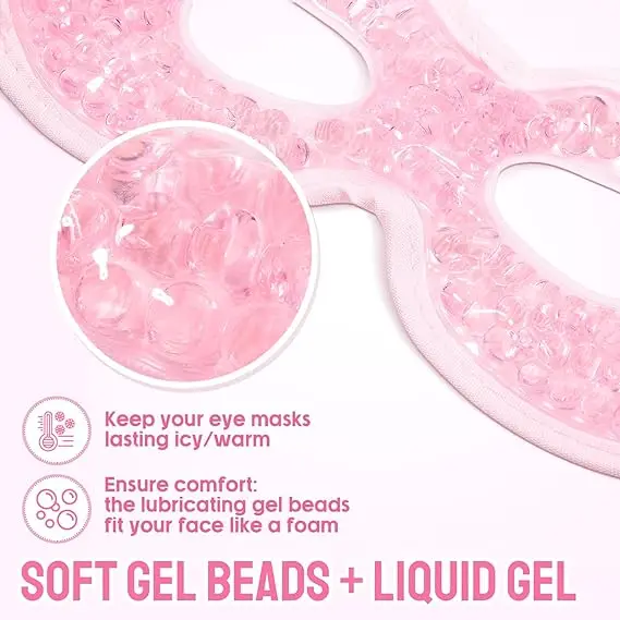 Massager Hot Cold Ice Pack Reusable Gel Beads Eye Mask For Eyes And Beauty Care Reduce Swelling
