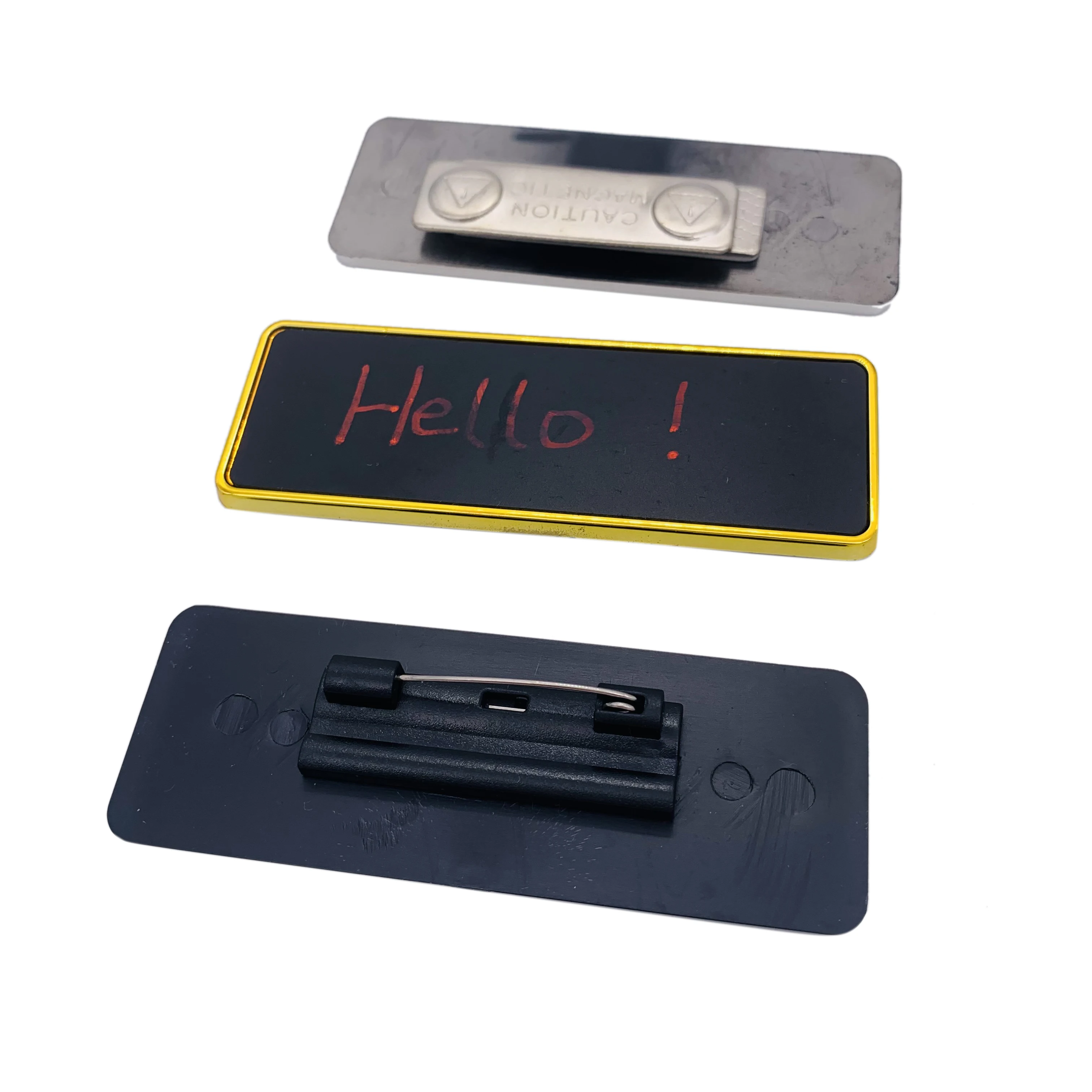 Blank Or Custom logo Reusable Chalkboard name tag badges with magnetic or pin
