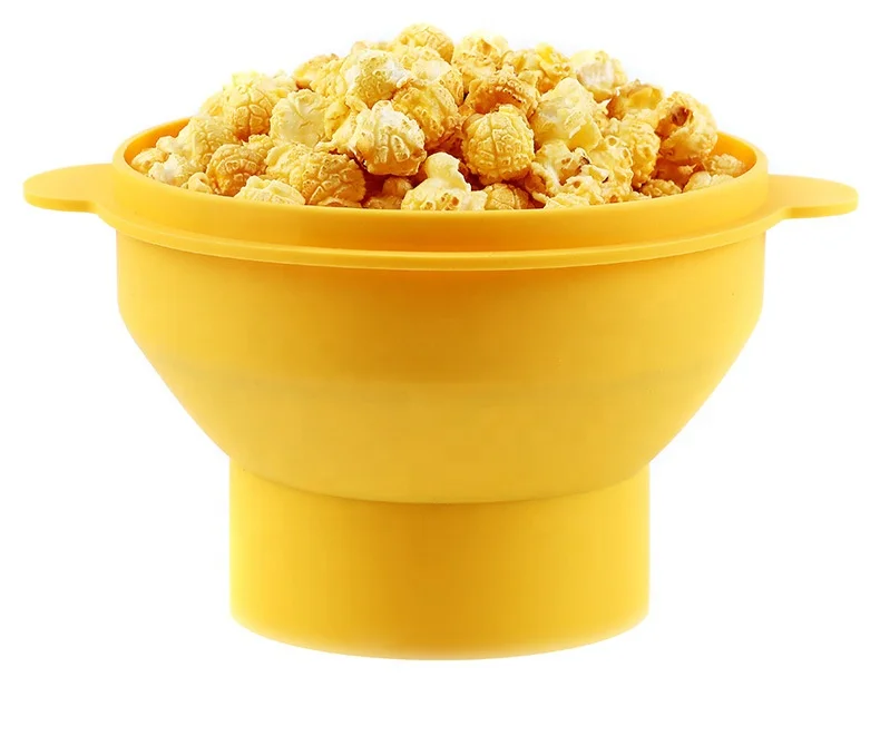 
Food Grade Silicon Personalized Custom Soft Folding popcorn maker Popcorn Bucket With Lids 