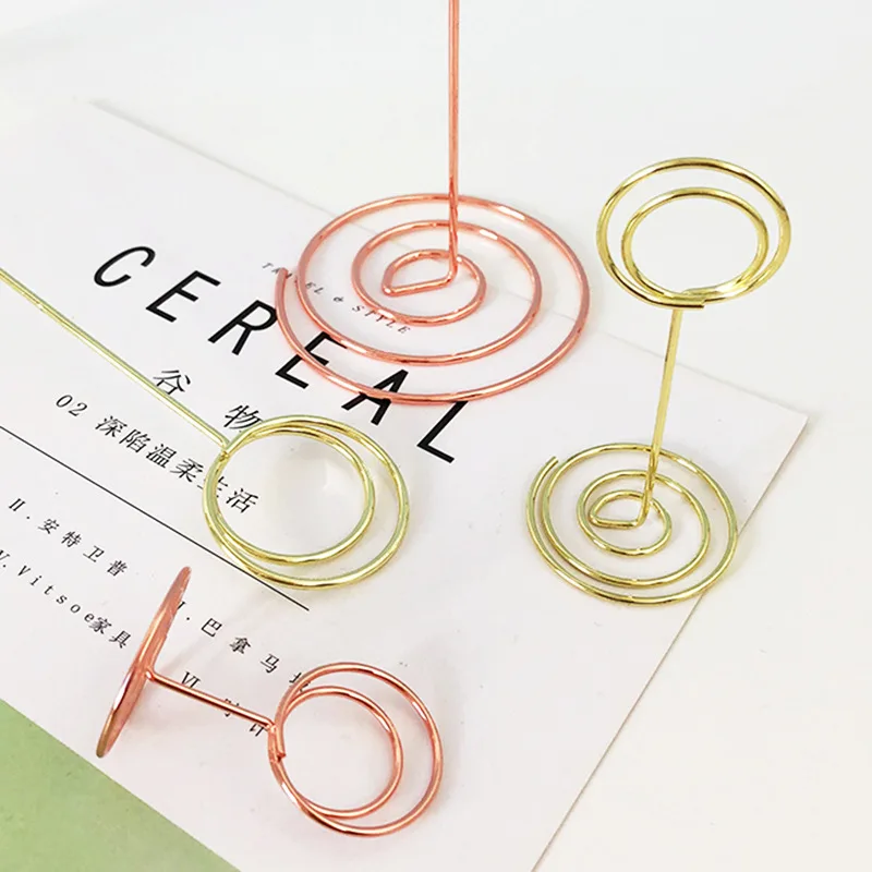 YS2002 Goods In Stock Round Ring-clip Foodservice Wedding Office Place Cards Clips Metal Table Number Holder