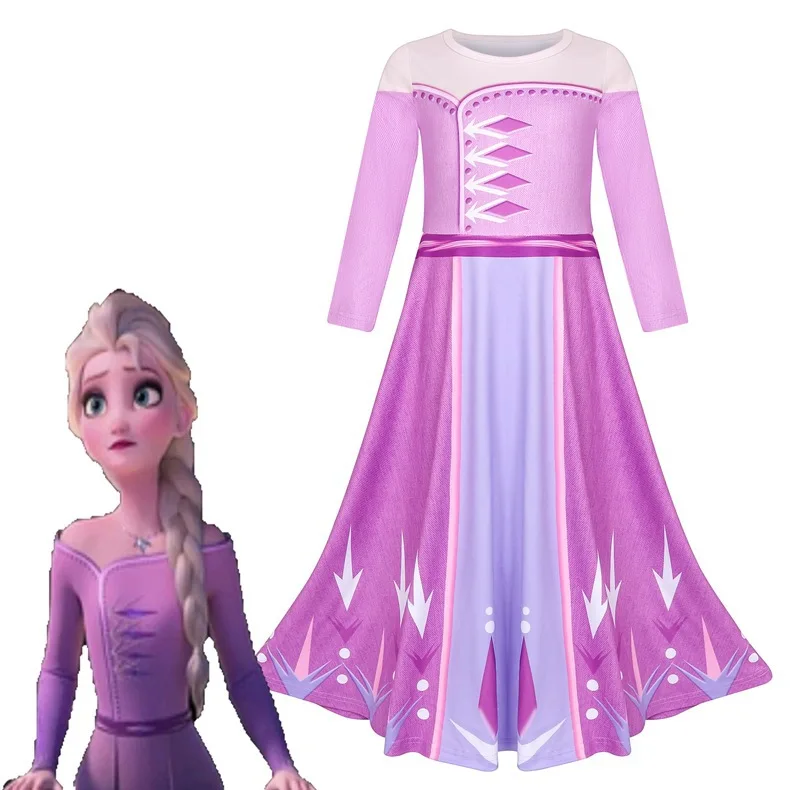 Sell Well Low Price Girls Milk Silk Dress Elsa Princess Dress Halloween Costumes for Kids