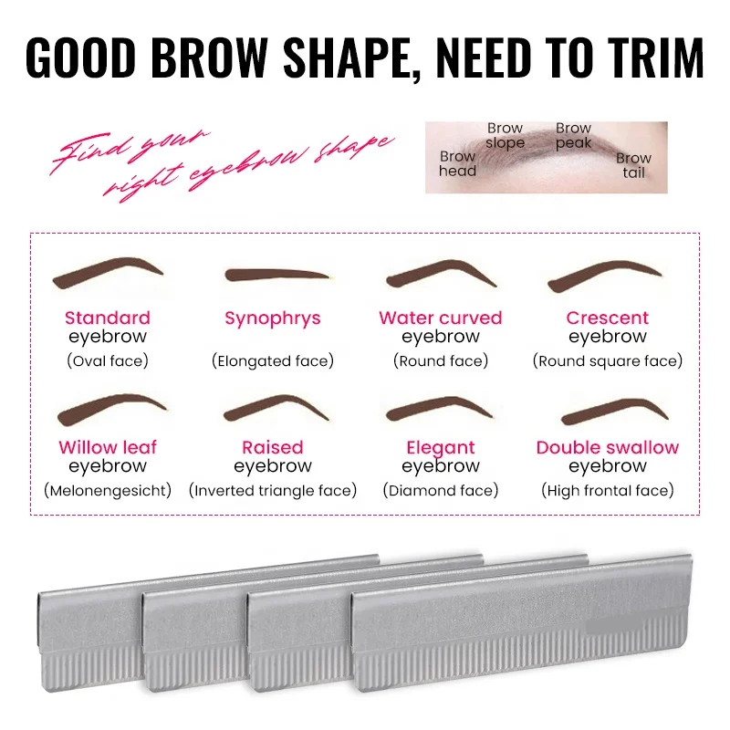Microblading Shaping Wholesale brow Razor High Quality Eyebrow Trimmer Blade Stainless Steel Eyebrow Shaping Knife Eyebrow Blade