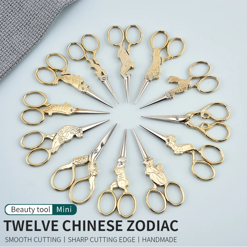 Best Vintage Small Craft Scissors Half Gold Coated Fancy Embroidery Scissors