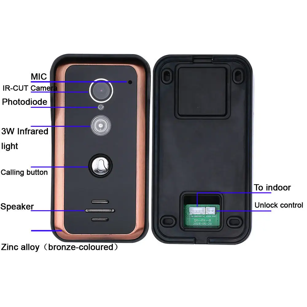 Умный видеодомофон с 4 проводами кольцом Wi-Fi дверной звонок камера видеофон контроль доступа