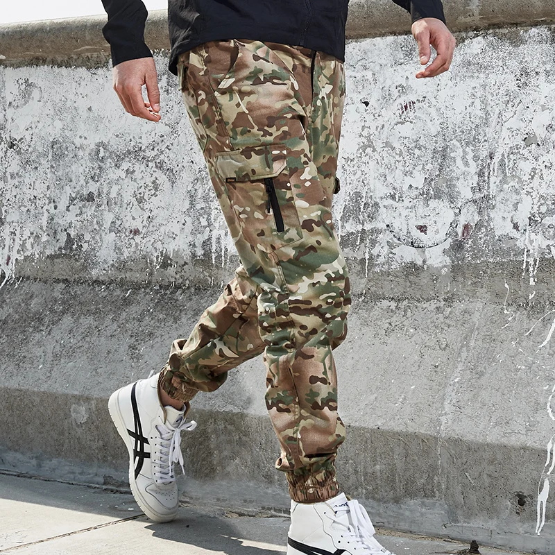 
S.archon brand casual loose large size nine points wild camouflage tactical pants for men in Spring&Summer 