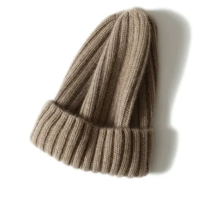 2023 Professional Manufacturer Custom Ski Knitted Hats Autumn Winter Wool Cashmere Rib Beanie