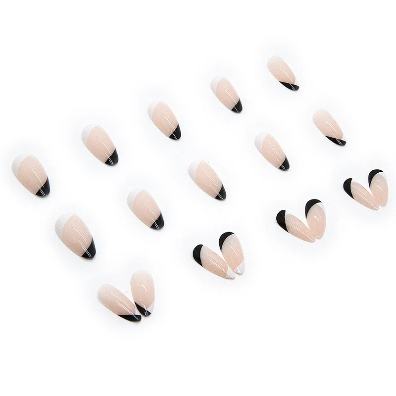 Custom 24pcs/Box Detachable Almond Press On Nails Wearable Fake Nail Tips With Design Full Cover Nail Manicure Patches