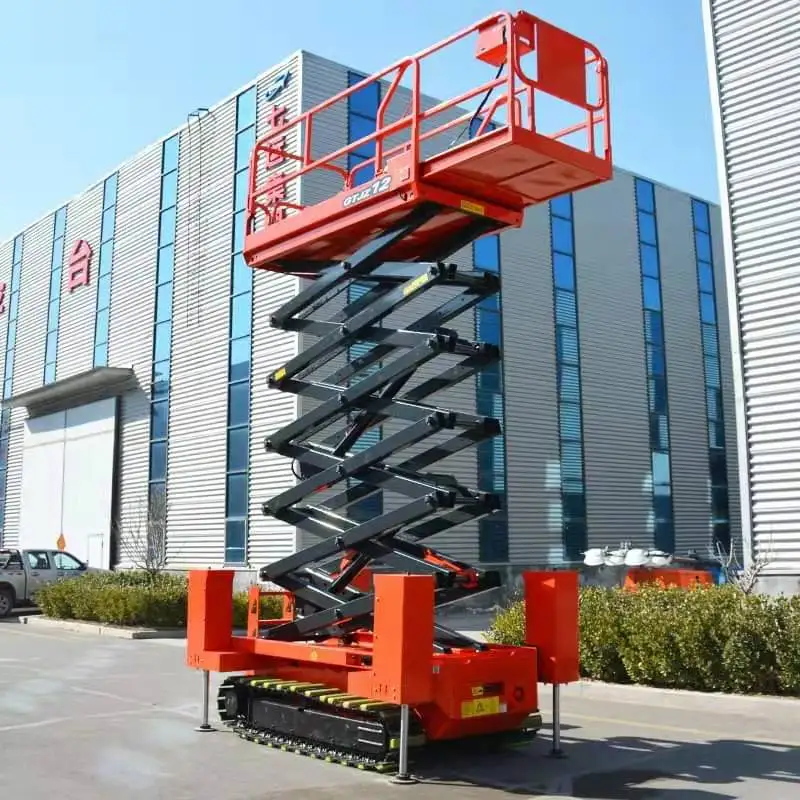 Qiyun 6m( 20ft) terrain Mobile mini electric drive self leveling crawler tracked scissor lift man lift platform for sale