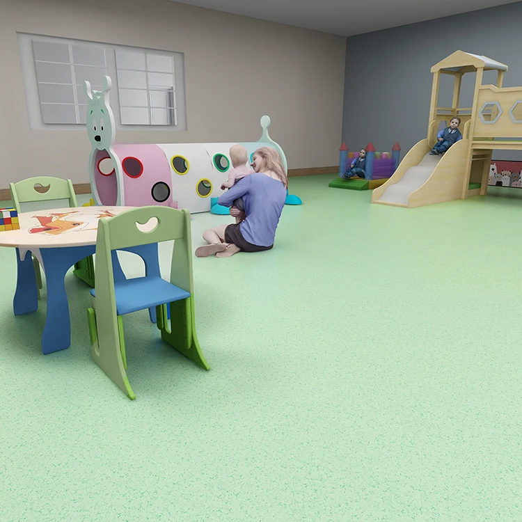 Children Room Decor Floors 2mm 3mm Blue/Green/Yellow PVC Vinyl Flooring Tiles