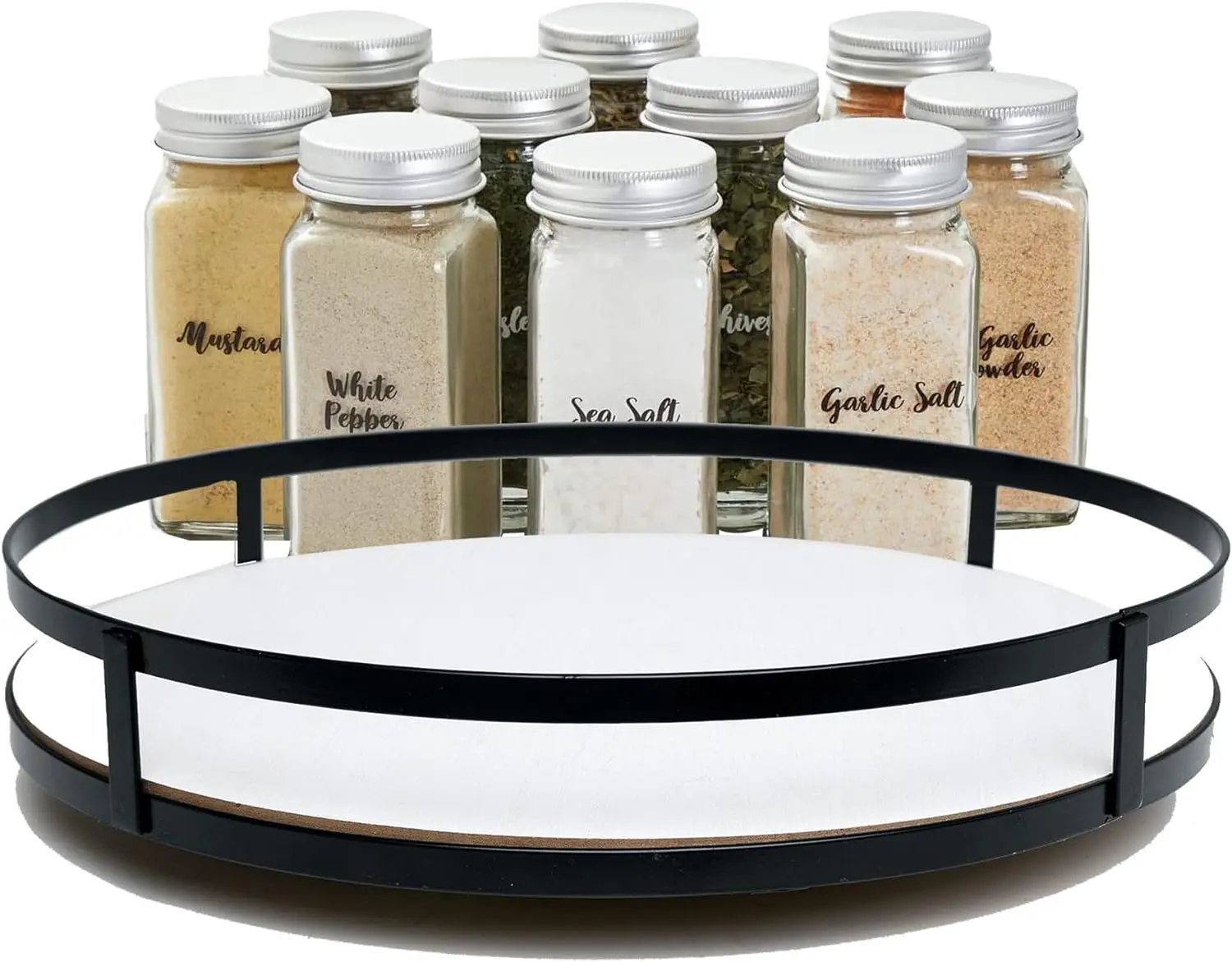 12 Inch Wooden Lazy Susan, Turntable 360 Degree Swivel Table Decoration for Round Shape of Countertop Cabinets or Dining Table